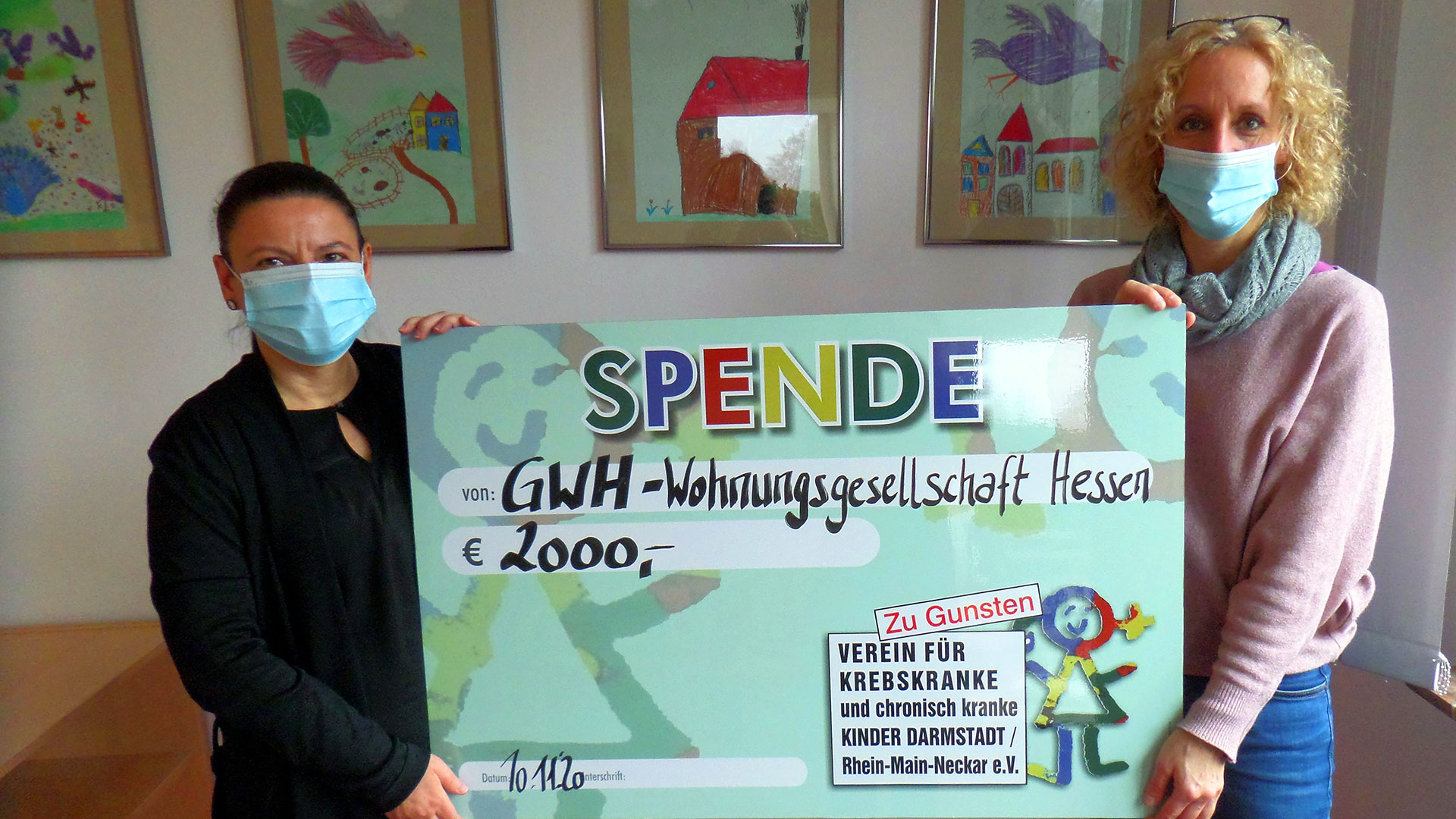 GWH unterstützt den Verein für krebskranke und chronisch kranke Kinder in Darmstadt mit einer Spende von 2000 Euro